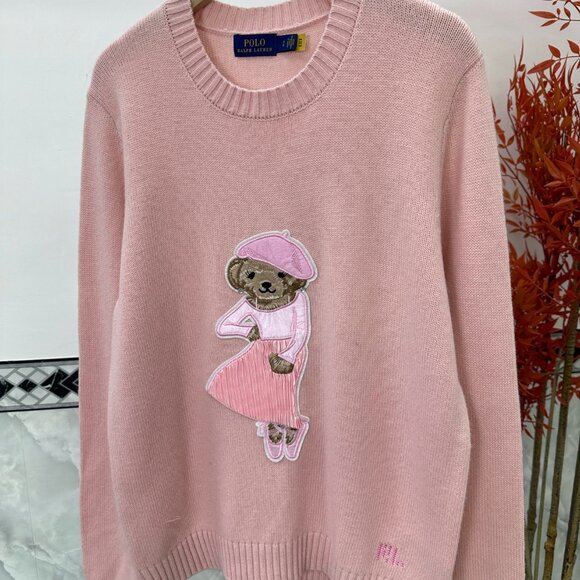 Polo Ralph Lauren Pink Sweater withBear Design - Picture 2 of 6